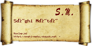 Sághi Máté névjegykártya