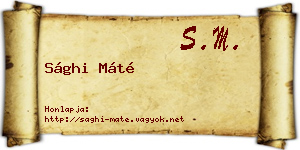 Sághi Máté névjegykártya